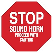 Stop Sound Horn Proceed With Caution Sign, Polystyrene 18"W X 18"H