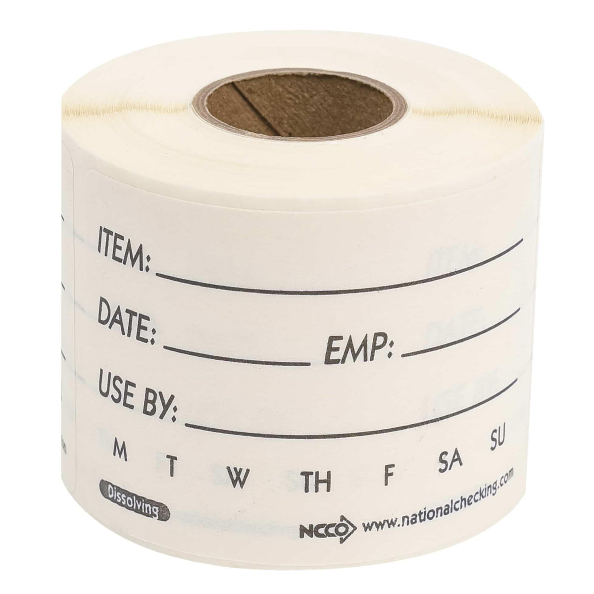 National Checking Co. National Checking Self Life Use By Dissolvable Label - 2 in. x 3 in. by NCCO – 3" x 2", Sticker, White, Model DSL23