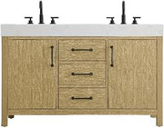 Elegant Kitchen and Bath 54" Double Bathroom Vanity in Honey Brown