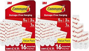 Command Replacement Adhesive Strips – 8 Small, 4 Medium, 4 Large, Damage-Free Hanging for Hooks and Clips, 16-Count (Pack of 2)