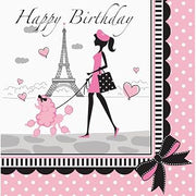 Creative Converting Party in Paris Happy Birthday Lunch Napkins 18 Per Pack