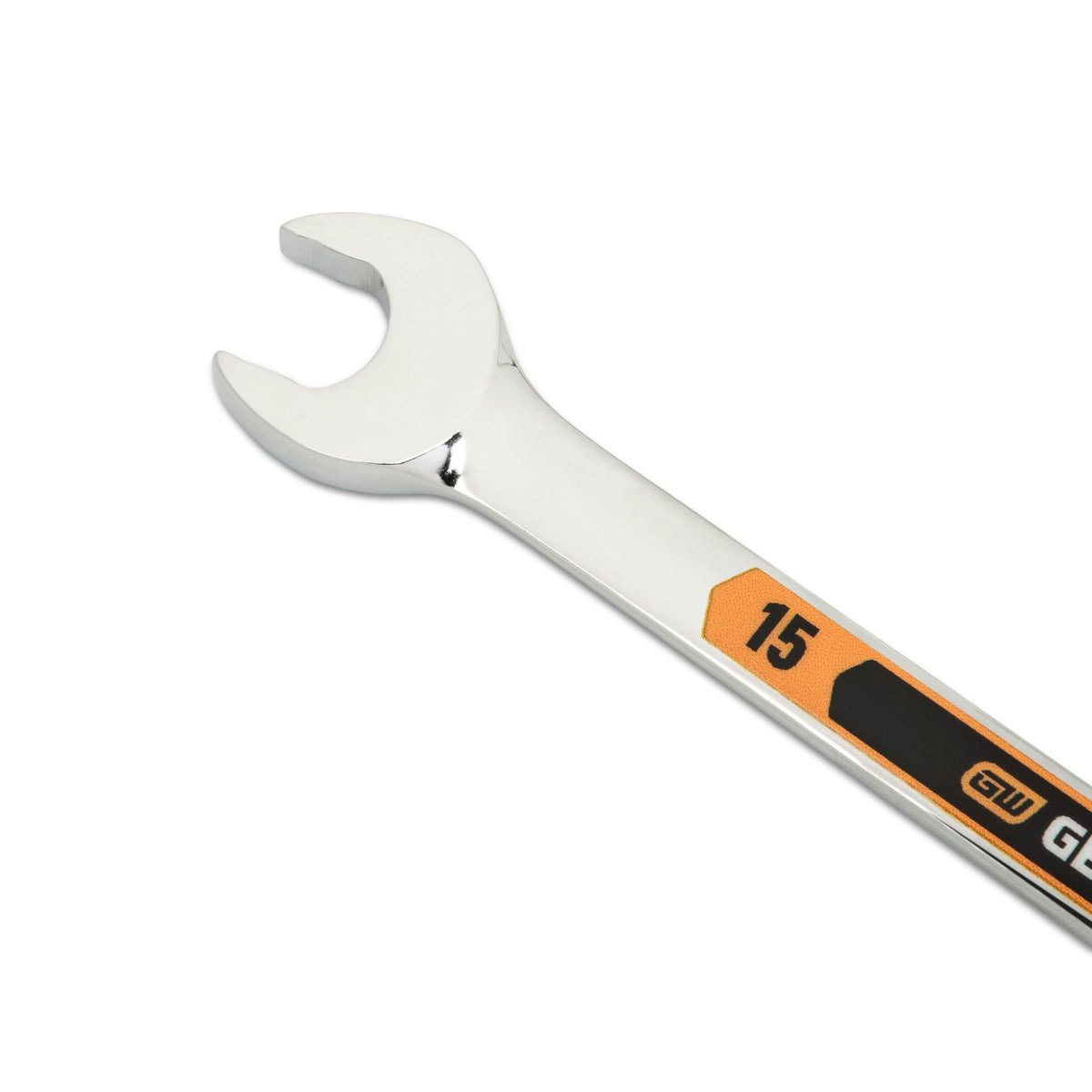 15mm 12 Point Hi-Viz Long Pattern Combination Wrench by GEARWRENCH – Alloy Steel, Silver, Model 81672H