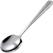Winco SRS-2 Berry Spoon, Medium, Stainless Steel, 12-Pieces, 8-5/8" | Rounded edge, Catering service, Great for Cooking, Buffet Service, Food Preparation and Serving