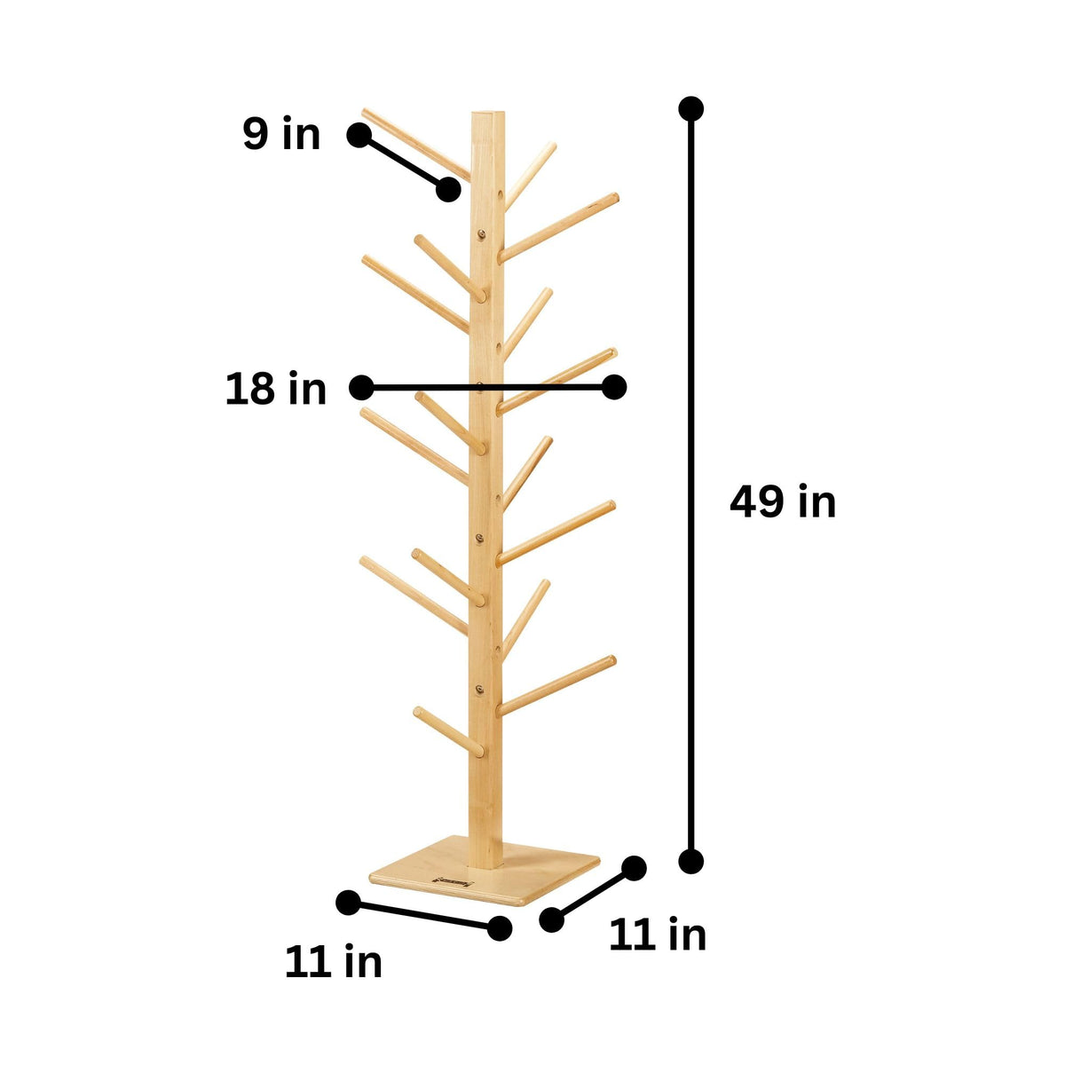 Puppet Tree for 16 Puppets by Jonti-Craft – 16 inches, Hardwood, Brown, Model 0499JC