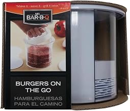 Mr. Bar-B-Q Hamburger Press Patty Maker - Non-Stick Burger Mold Shaper with Freezer Storage Container - 12-Piece Set with 8-Layer Plastic Discs for BBQ Grill - #40231Y