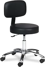 Safco Products 3430BL Lab Stool with Back, Pneumatic Lift, Black