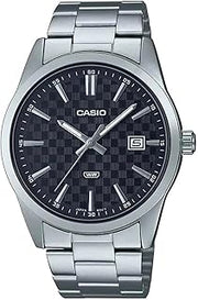 Casio MTP-VD03D-1A Men's Standard Stanless Steel Black Dial 3-Hand Analog Watch
