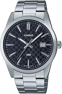 Casio MTP-VD03D-1A Men's Standard Stanless Steel Black Dial 3-Hand Analog Watch