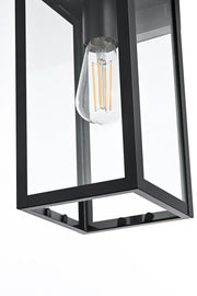Hilton One Light Outdoor Wall Sconce Black by Lighting Design – 12", Iron, Black, Model OD330W18BK