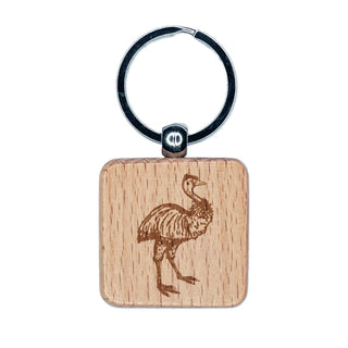 Emu Large Australian Flightless Bird Engraved Wood Square Keychain Tag Charm by Sniggle Sloth – One Size, Wood, Light Wood, Model KEYSQRZZ-ZZZZZ-ZZZZZ-0-D008238