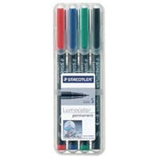 313 Lumocolor Pen Permanent Superfine 0.4mm Assorted Ref 313WP4 [Wallet 4] by STAEDTLER – 1 Count (Pack of 4), Plastic, black, Model 43230-11692