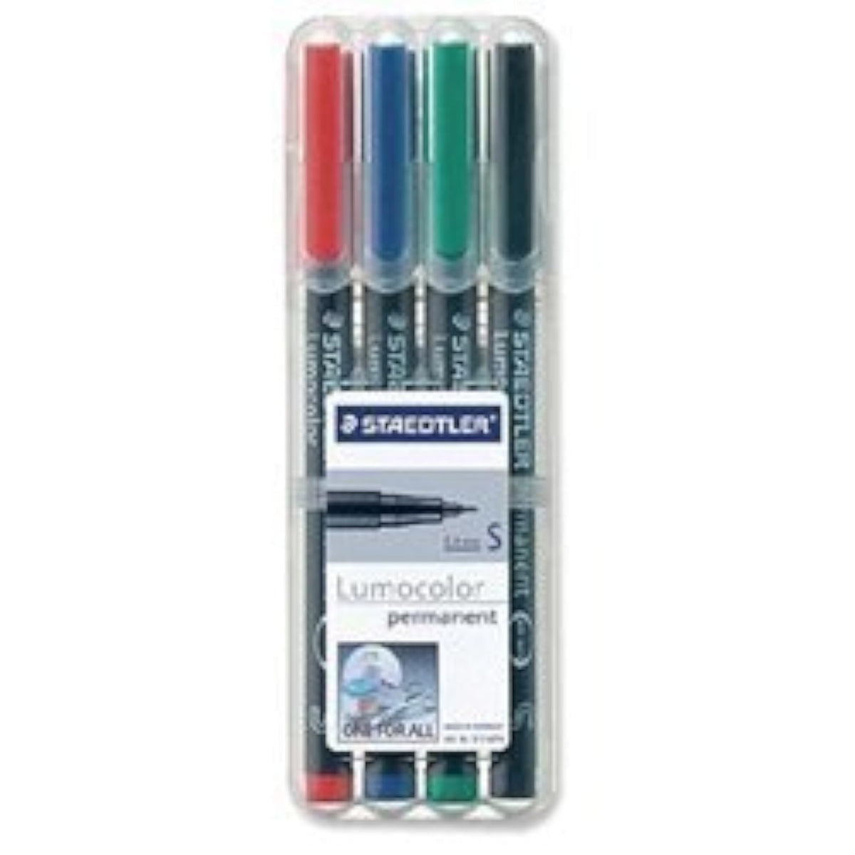 313 Lumocolor Pen Permanent Superfine 0.4mm Assorted Ref 313WP4 [Wallet 4] by STAEDTLER – 1 Count (Pack of 4), Plastic, black, Model 43230-11692