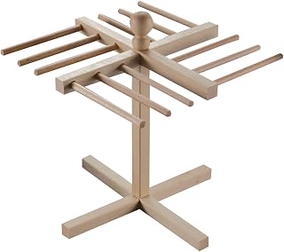 Pasta Drying Rack By Imperia - Holds 1lb of Noodles - Made in Italy with Italian Beech Wood Construction - Must Have Kitchen Accessory to Go with Pasta Makers and Machines, Compact and Quickly Dries