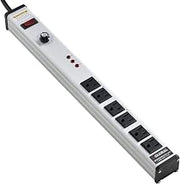 Global Industrial 18" 6 Outlet Aluminum 3-Way Cycle Timer Power Strip, 15' Cord