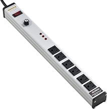 Global Industrial 18" 6 Outlet Aluminum 3-Way Cycle Timer Power Strip, 15' Cord