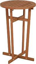 Furinno TIOMAN Patio Table, Outdoor Side Table, Patio Bar Table, Coffee Table in Teak Oil, for Patio, Garden, Porch, Natural