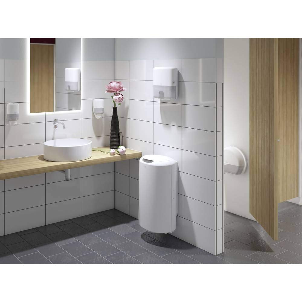 TOWEL DISPENSER ZICKZ.-THICK Mini by Tork – Plastic, White, Model 553100