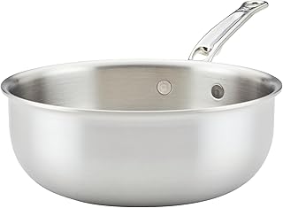 Thomas Keller Insignia by Hestan - 2 Quart Saucier Pan with Lid, Commercial Clad Stainless Steel, Induction Compatible, Oven Safe - Professional Cookware