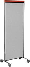 Global Industrial 24-1/4"W x 64-1/2"H Mobile Deluxe Office Partition Panel, Gray