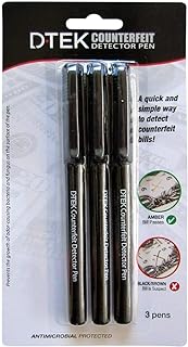 CONTROLTEK DTEK Counterfeit Detector Pen, Pack of 3