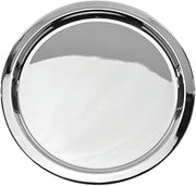 HUBERT Serving Tray Round Silver Stainless Steel - 20" Dia x 3/4" H