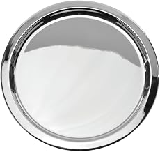 HUBERT Serving Tray Round Silver Stainless Steel - 20" Dia x 3/4" H