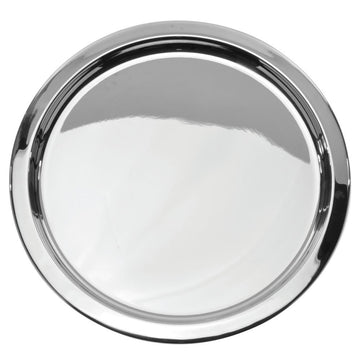 Serving Tray Round Silver Stainless Steel - 20" Dia x 3/4" H by HUBERT – Large, Stainless Steel, Silver, Model TR07907188