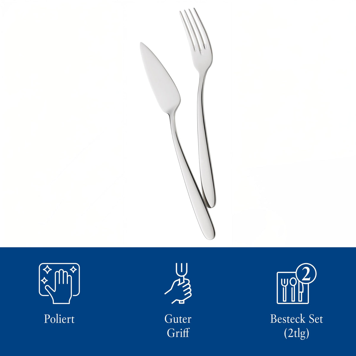 Daily Line Fish Set by Villeroy & Boch – Standard, Stainless Steel, Pack of 2, Model FBA_1264039360