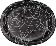 Creative Converting Spider Webs 12-Inch Oval Paper Plates 8 Pack