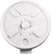 Dart Lift N' Lock Plastic Hot Cup Lids, Fits 10-oz. Cups, White, 100/Bag (10FTL)