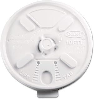 Dart Lift N' Lock Plastic Hot Cup Lids, Fits 10-oz. Cups, White, 100/Bag (10FTL)