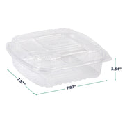 Eco-Products Compostable 8" Clear PLA Plastic Clamshell To Go Containers by ECO PRODUCTS – 8"x8", 8.0 fluid_ounces, PLA Plastic, Clear, Pack of 160