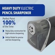 iPoint Evolution Axis Heavy Duty Electric Pencil Sharpener for Classroom by Westcott – Pack of 1, Plastic, Black/Grey, Model ACM15509