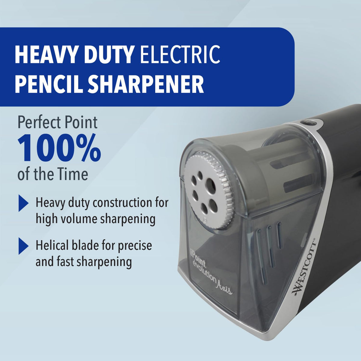 Westcott Black/Grey / Pack of 1 / iPoint Evolution Axis Pencil Sharpeners