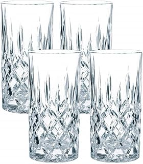 Nachtmann Noblesse 13 oz Long Drink Highball Glasses, Set of 4 | Crystal Glass, Dishwasher Safe, All Purpose Tall Beverage Cup