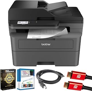 Brother MFC-L2820DW Wireless Compact Monochrome All-in-One Laser Printer Bundle with Deco Essential CPS 26 Month Protection Pack, Tech Smart USA Printer Essentials, 6FT Printer Cable and HDMI Cable