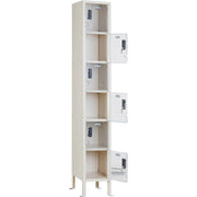 Global Industrial 6-Tier 6 Door Clear View Locker – Digital Lock, 12" Wx15 Dx78 H, Tan, Unassembled