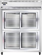 2RES-SS-SGD-HD Extra-Wide Two Section Sliding Glass Door Refrigerator, 57" W, Shallow Depth, Full Stainless & Half-Height Doors