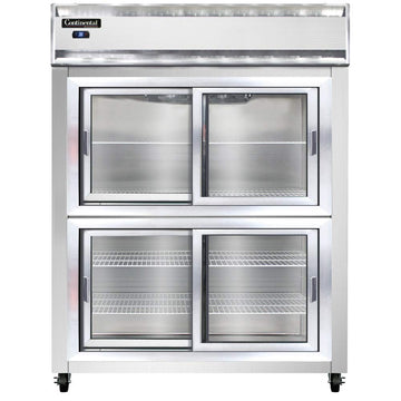 2RES-SS-SGD-HD Extra-Wide Two Section Sliding Glass Door Refrigerator by Continental Refrigerator – Commercial Grade