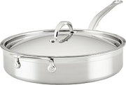 Hestan ProBond Forged TITUM - Professional Clad Stainless Steel, Nonstick, Saute Pan with Lid, 3.5-Quart, Induction Compatible, Made without PFOAs