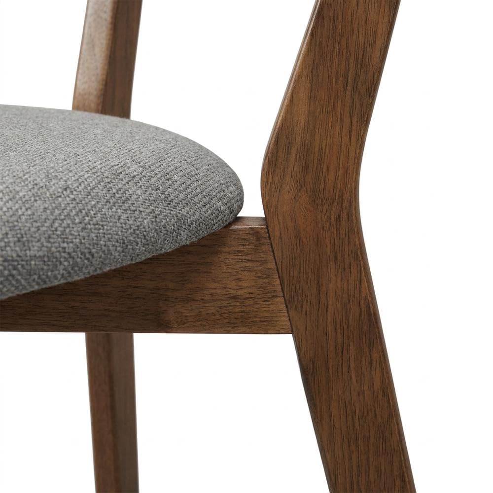 Polyester-Upholstered Mid-Century Modern Dining Side Chairs Set of by Furnifact – Wood, Brown, Pack of 2