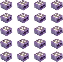 Baumgartens Dual Hole Plastic Pencil Sharpener, Assorted Colors, Pack of 20