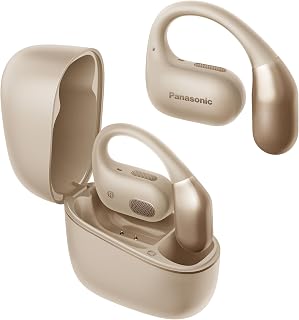 Panasonic Open Ear Wireless Earbuds, Wireless Bluetooth Headphones with Ear Hook, ENC Microphone for Calls, Multipoint Connection, IPX4 Water Resistance, 25H Total Battery, USB-C - RB-F10D-C