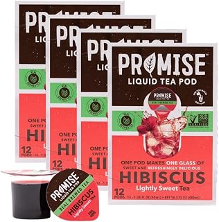 Promise Tea by Java House - Cold-Brewed Tea Concentrate Pods - Ethically Sourced - Hibiscus Lightly Sweet Tea - Pack of 48