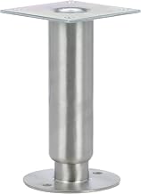 Component Hardware 1-5/8"OD x 6" H Stainless Steel Equipment Leg with Removable Mounting Plate and Adjustable Flanged Toe with Holes