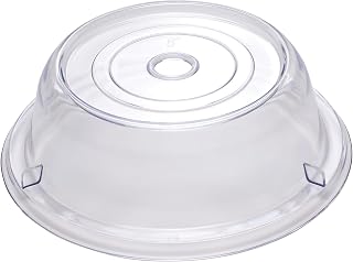 Winco 8" Clear Round Plastic Plate Cover | Dishwasher safe, BPA-free, Stackable, Restaurant service, Great for Entrees, Salads, Desserts and Appetizers