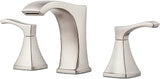 Pfister Venturi 8 in Widespread 3 Hole Bathroom Sink Faucet with Push & Seal Drain, Spot Defense Brushed Nickel Finish, 2 Handle Vanity Faucet for Sink LF049VNGS