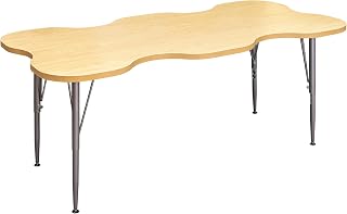 Tot Mate My Place Large Rectangular Kids Activity Table, Adjustable Height 21" to 30", Laminated Wood Desk for Classroom, Ready-to-Assemble, Maple 60" W x 30" D