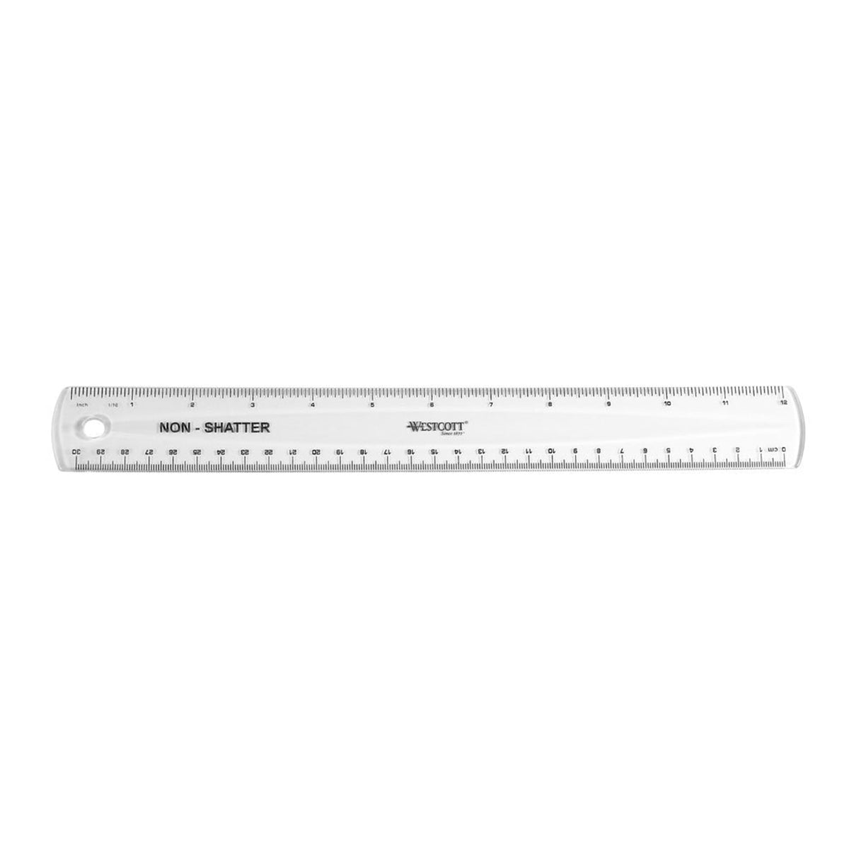 Shatterproof Ruler by Westcott – SINGLE, Plastic, Clear, Model 13862
