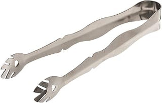 Brown 7-3/4" Scalloped Stainless Steel Tongs w/ Claw